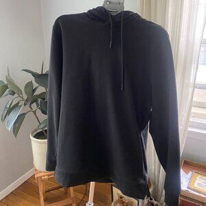 Mens Black Split Hem Cuts Hoodie Size Medium